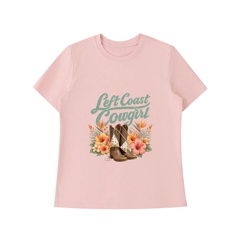 Left Coast Cowgirl Tropical Shoulder T-Shirt 11