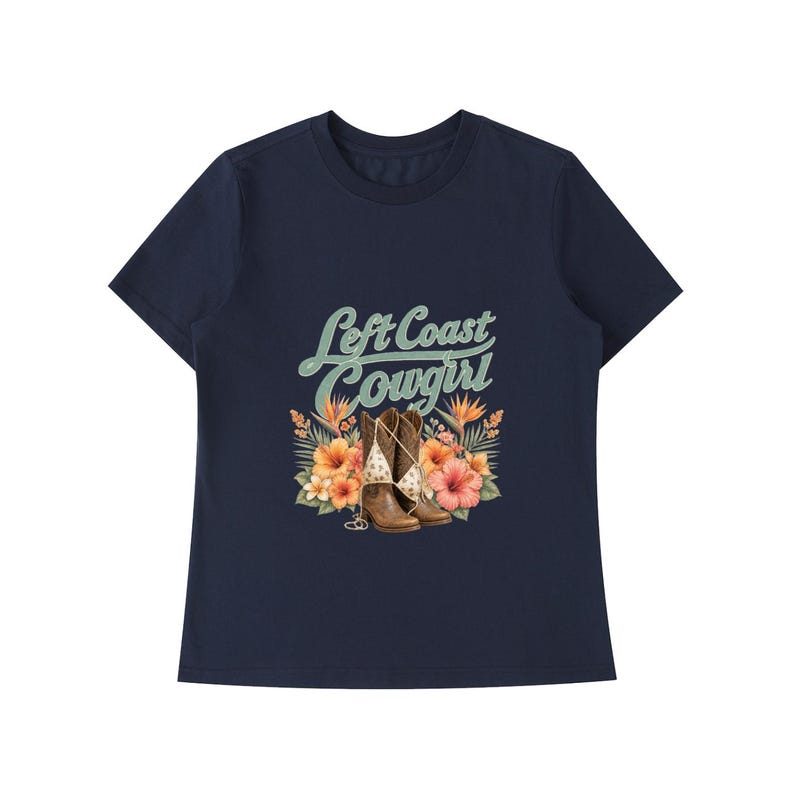 Left Coast Cowgirl Tropical Shoulder T-Shirt 15