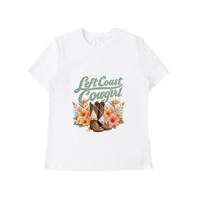 Left Coast Cowgirl Tropical Shoulder T-Shirt 3