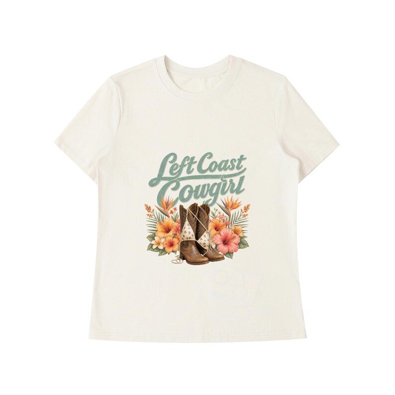 Left Coast Cowgirl Tropical Shoulder T-Shirt 5