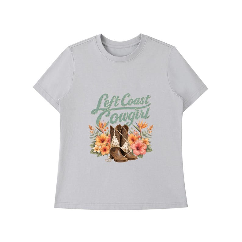 Left Coast Cowgirl Tropical Shoulder T-Shirt 7