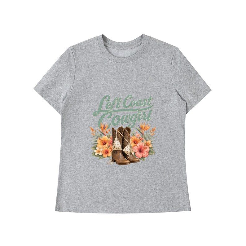 Left Coast Cowgirl Tropical Shoulder T-Shirt 9