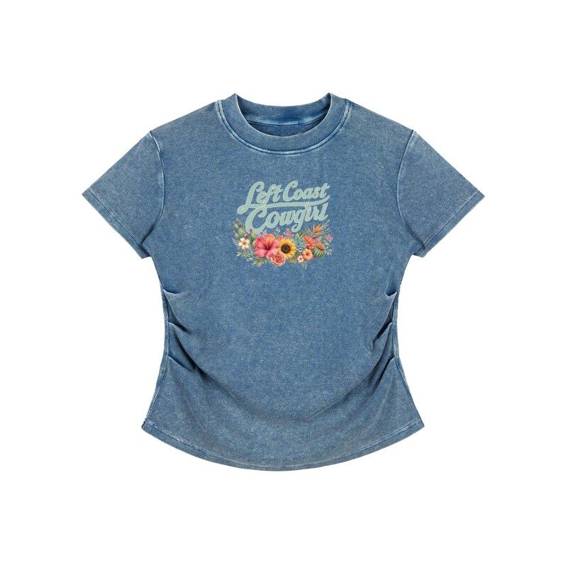 Left Coast Cowgirl Vintage Washed Bodycon Cotton T-Shirt 7