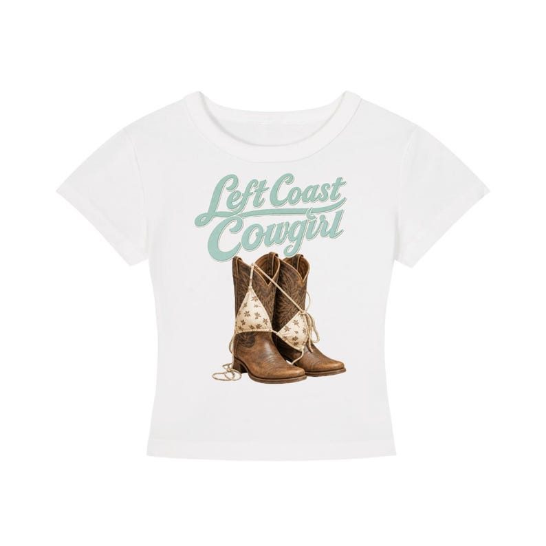 Left Coast Cowgirl Women's Cropped T-Shirt 3